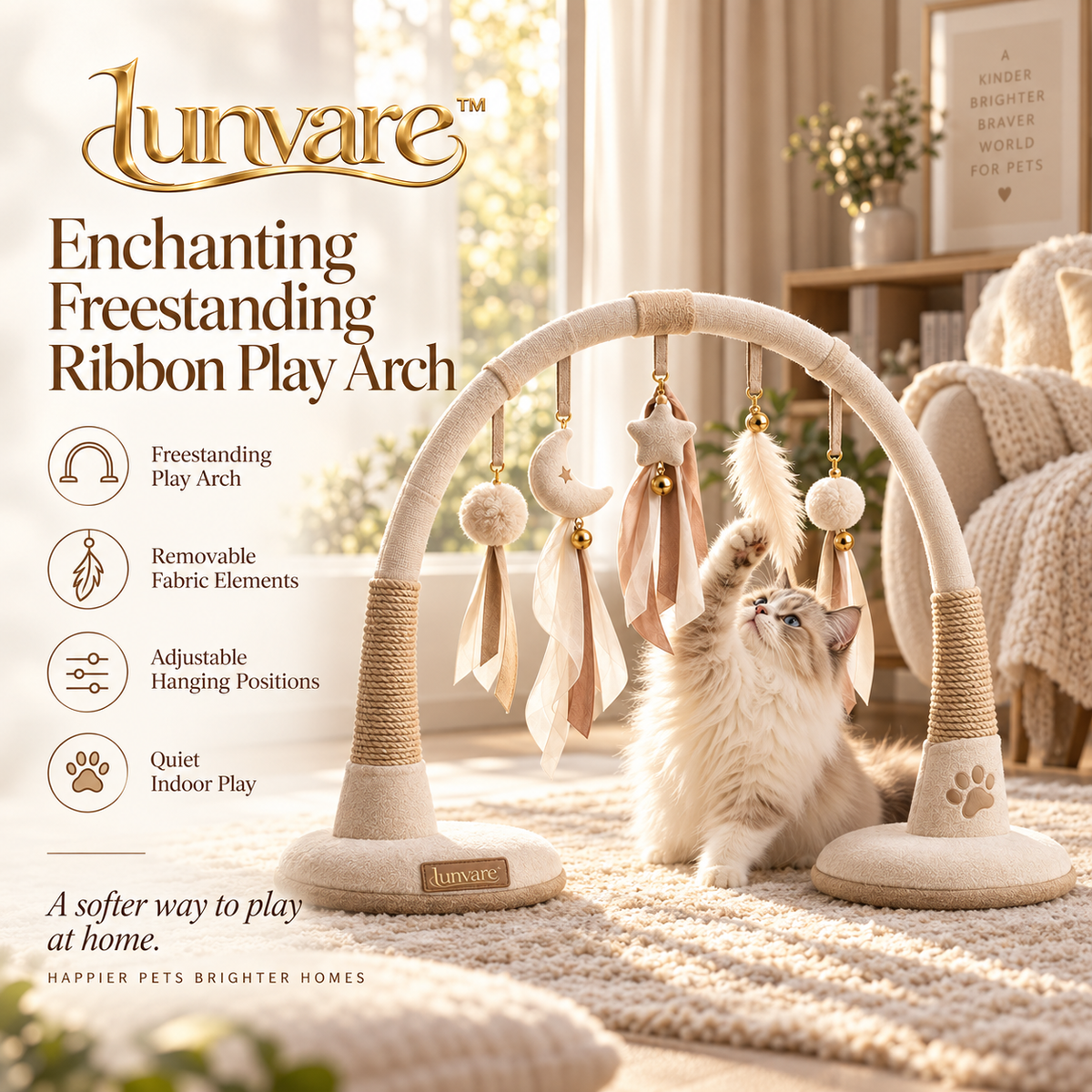 lunvare™ Enchanting Freestanding Ribbon Play Arch