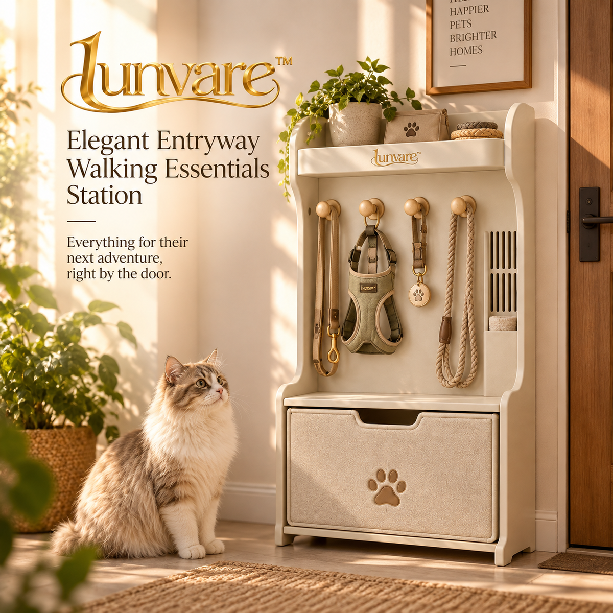 lunvare™ Elegant Entryway Walking Essentials Station