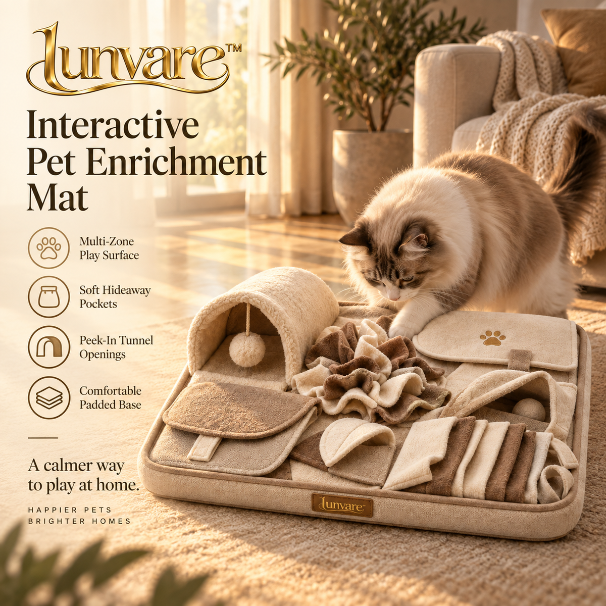 lunvare™ Curious Layered Hide-and-Seek Activity Mat