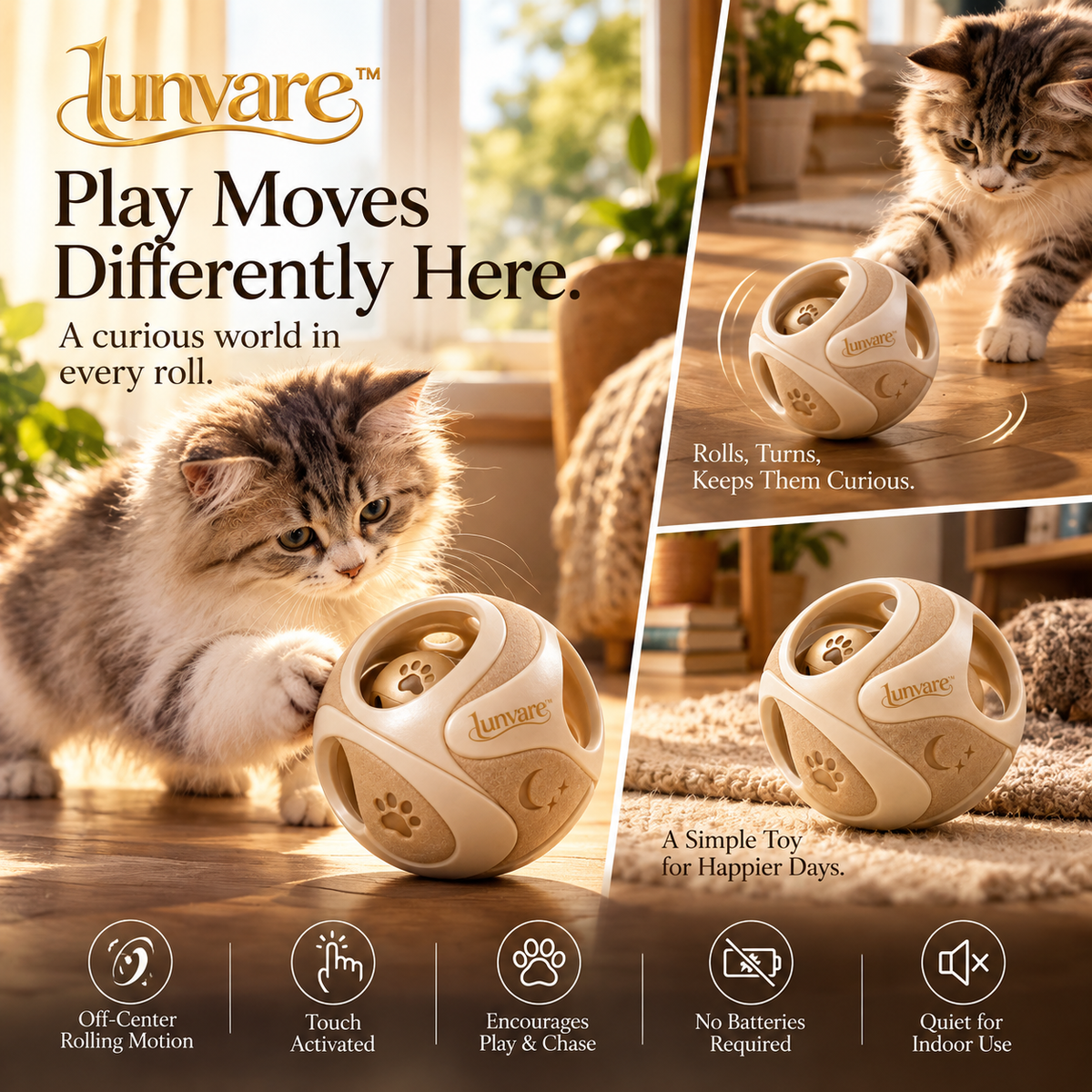 lunvare™ Whimsical Off-Center Orbit Rolling Toy