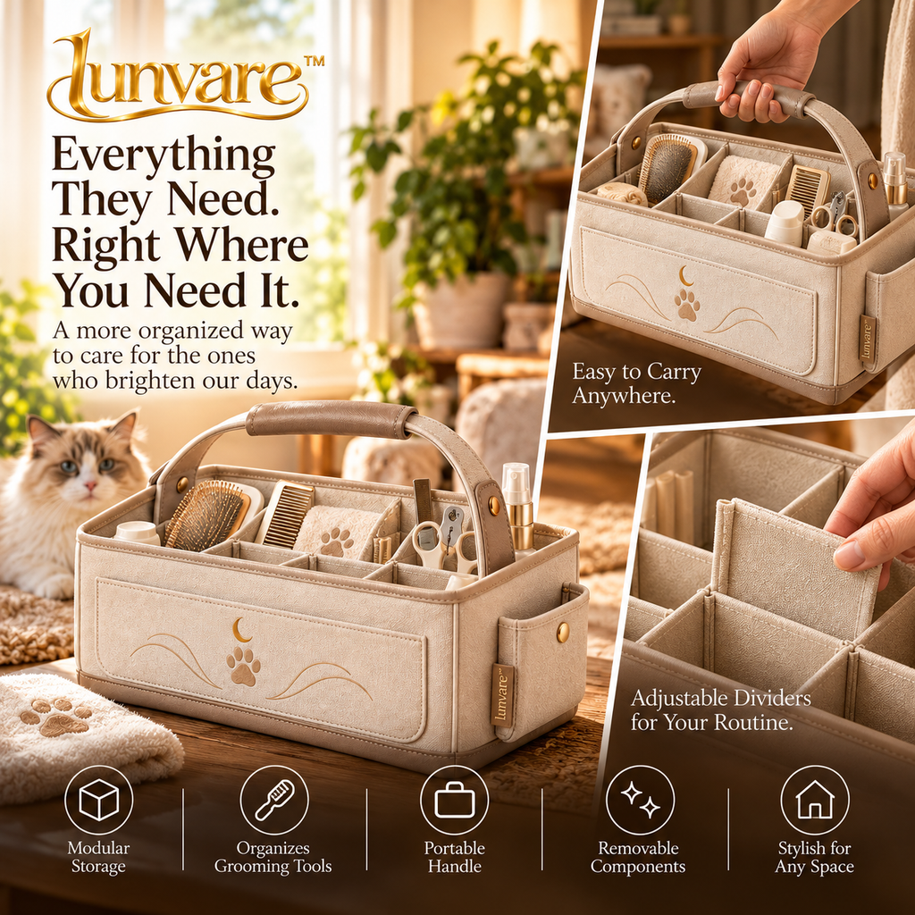 lunvare™ Polished Modular Pet Grooming Organizer