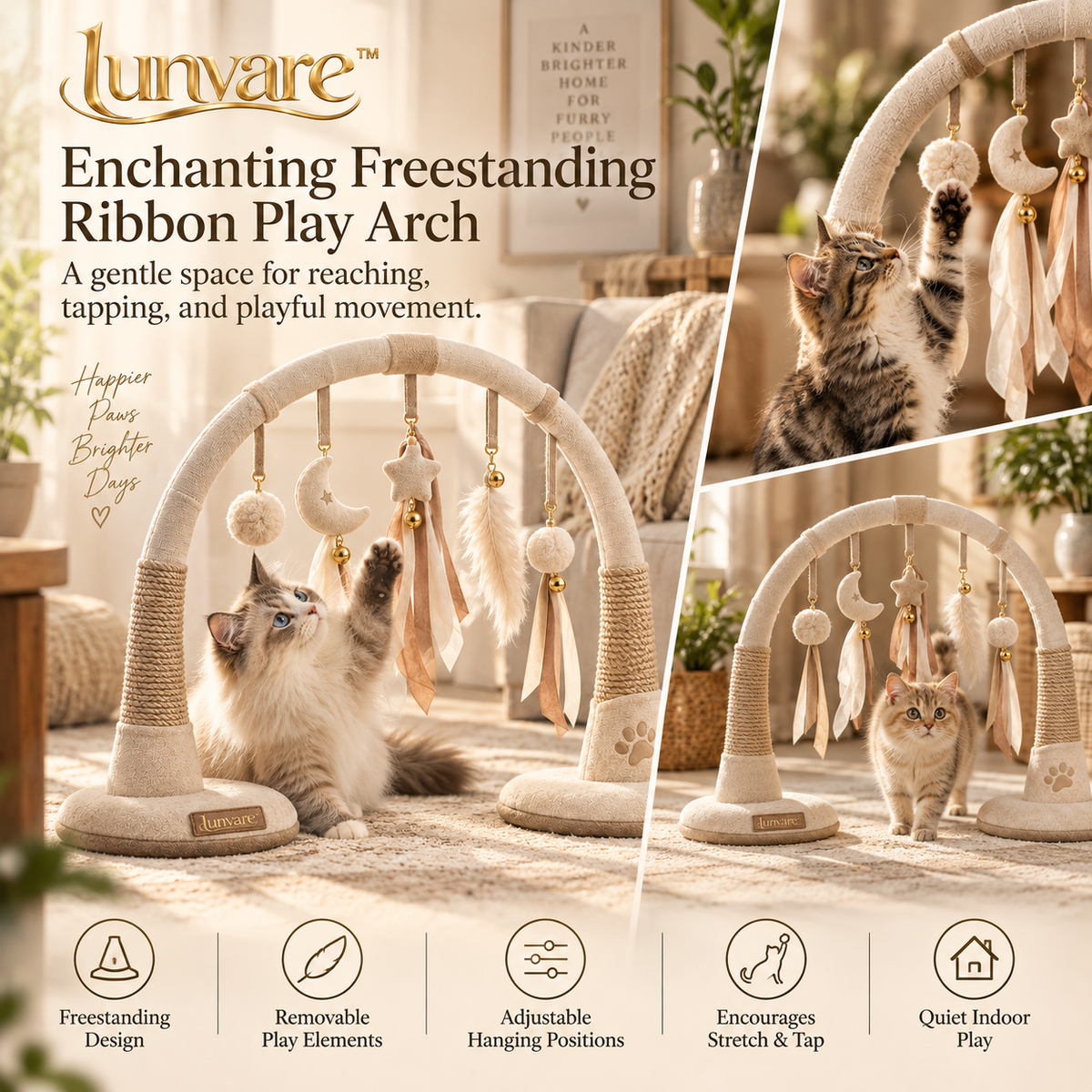 lunvare™ Enchanting Freestanding Ribbon Play Arch
