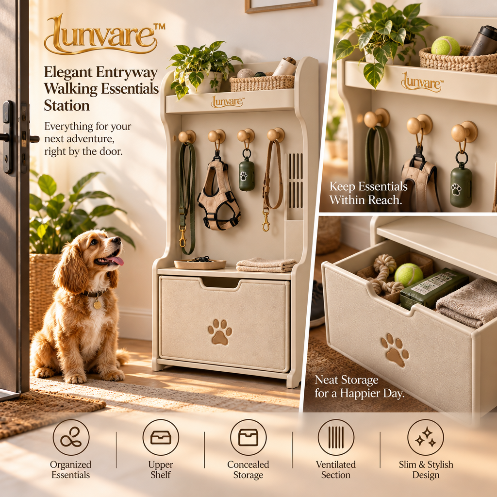 lunvare™ Elegant Entryway Walking Essentials Station