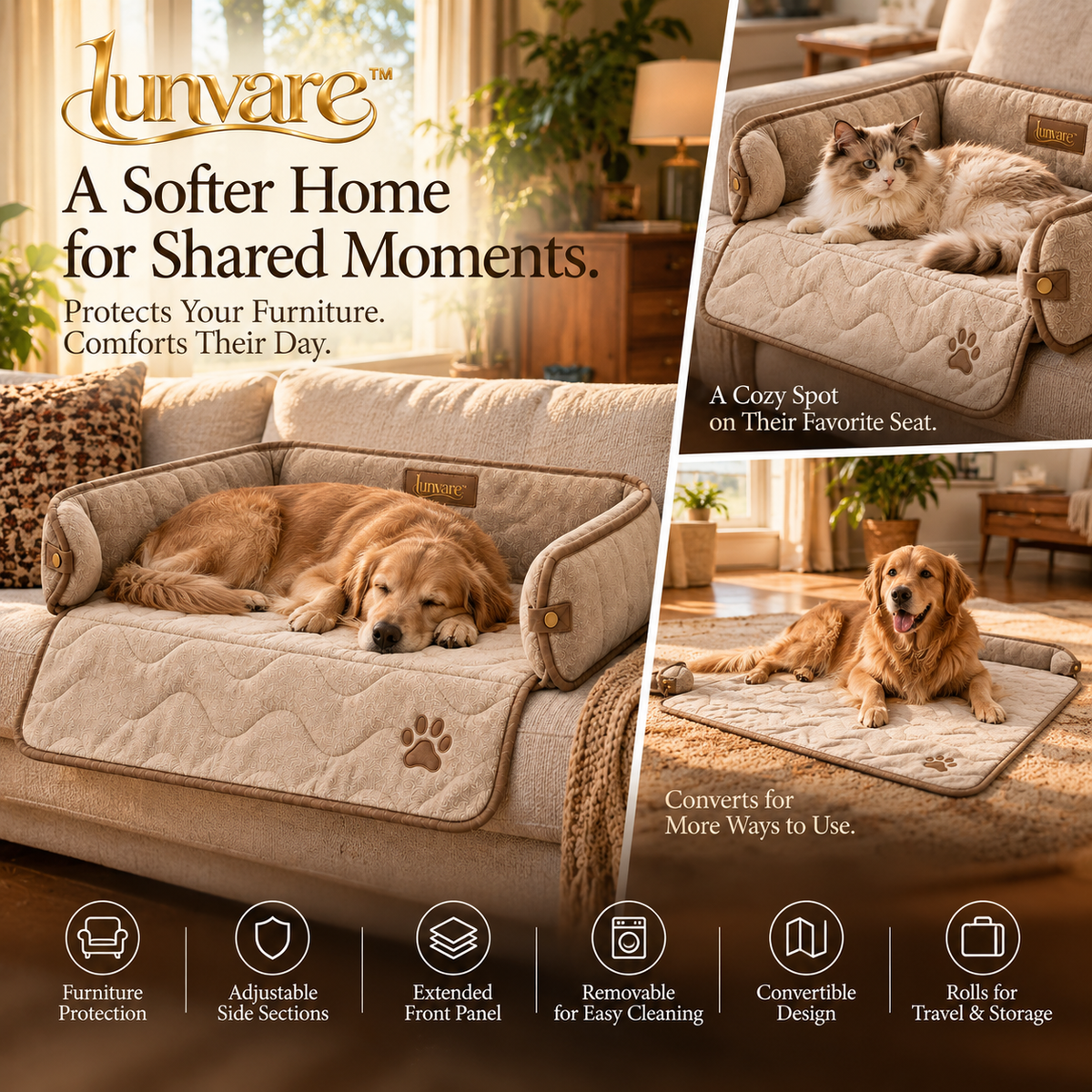 lunvare™ Refined Convertible Sofa Protection Companion Mat