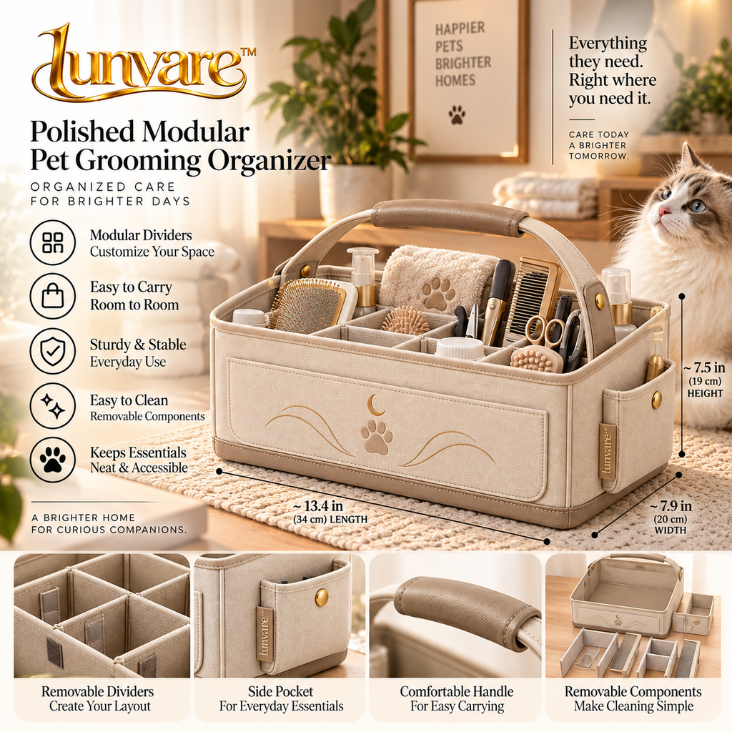 lunvare™ Polished Modular Pet Grooming Organizer