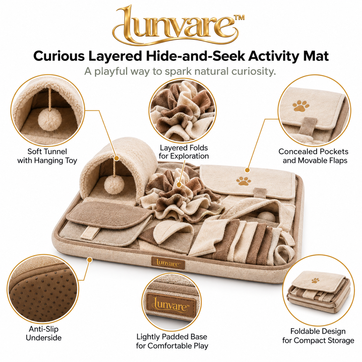 lunvare™ Curious Layered Hide-and-Seek Activity Mat