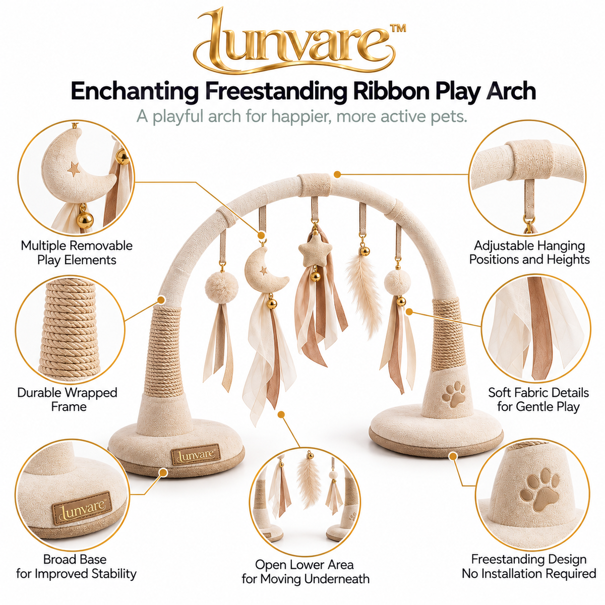 lunvare™ Enchanting Freestanding Ribbon Play Arch