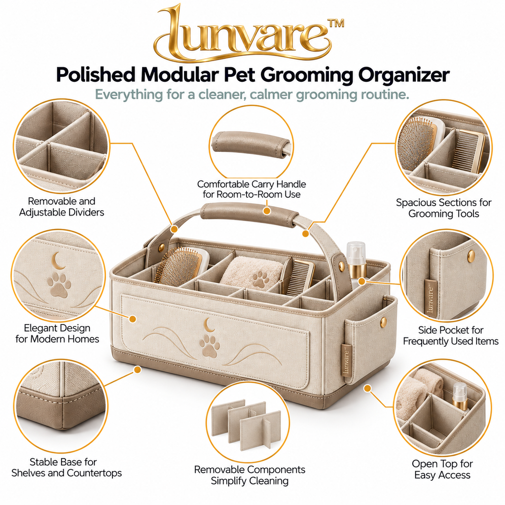 lunvare™ Polished Modular Pet Grooming Organizer