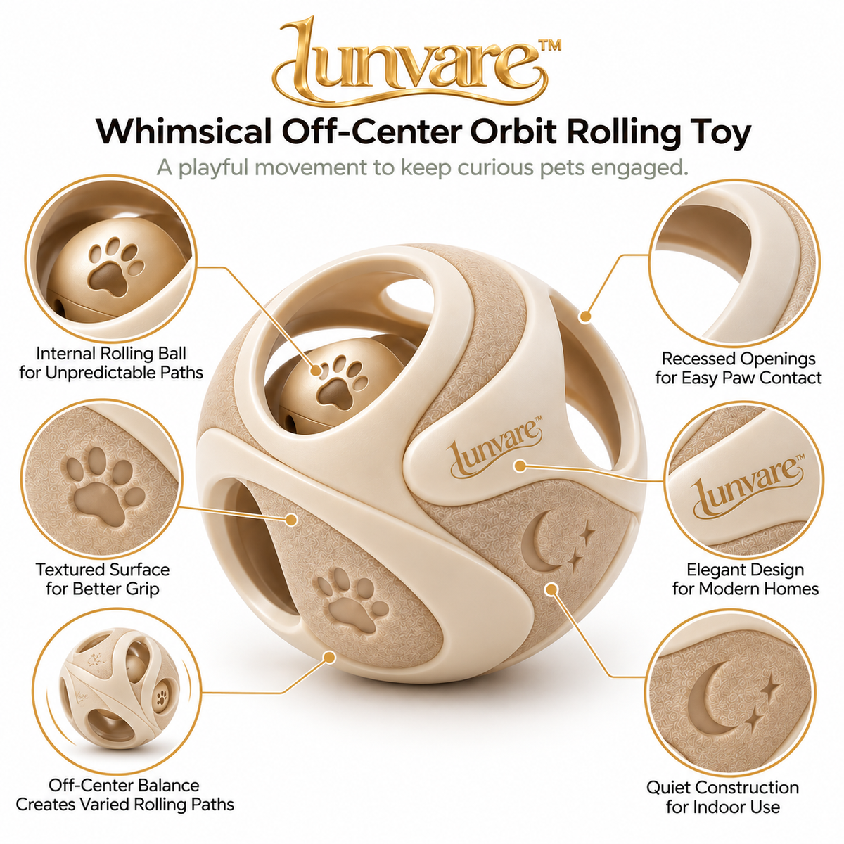 lunvare™ Whimsical Off-Center Orbit Rolling Toy