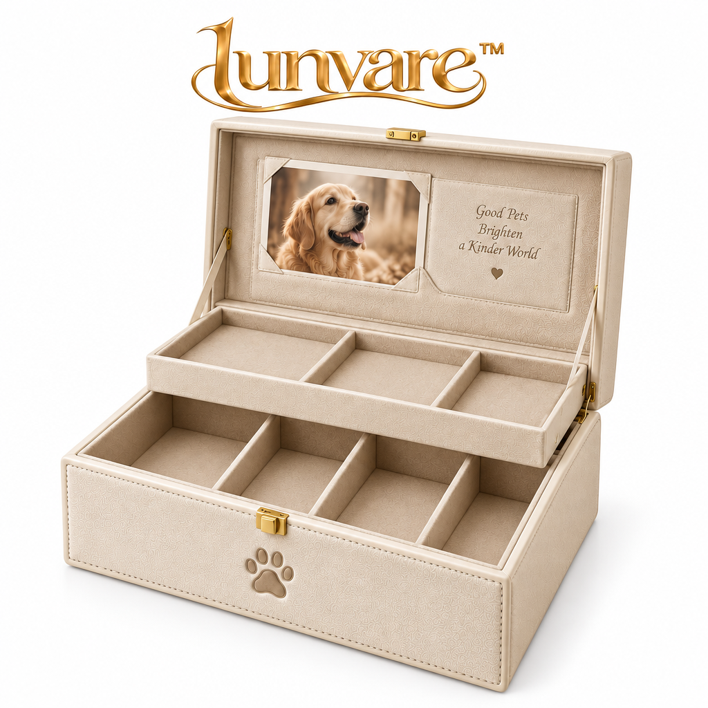 lunvare™ Timeless Compartmentalized Pet Memory Keepsake Chest