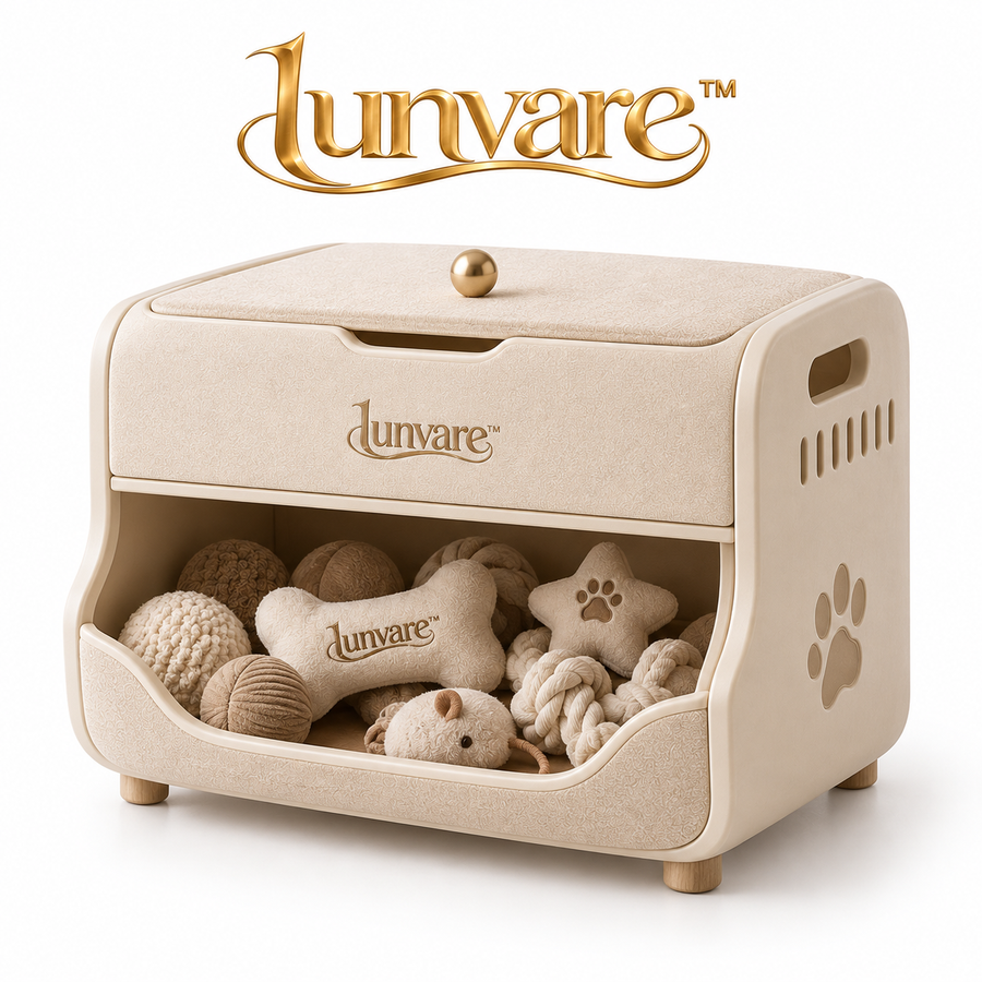 lunvare™ Artful Low-Access Pet Toy Rotation Chest